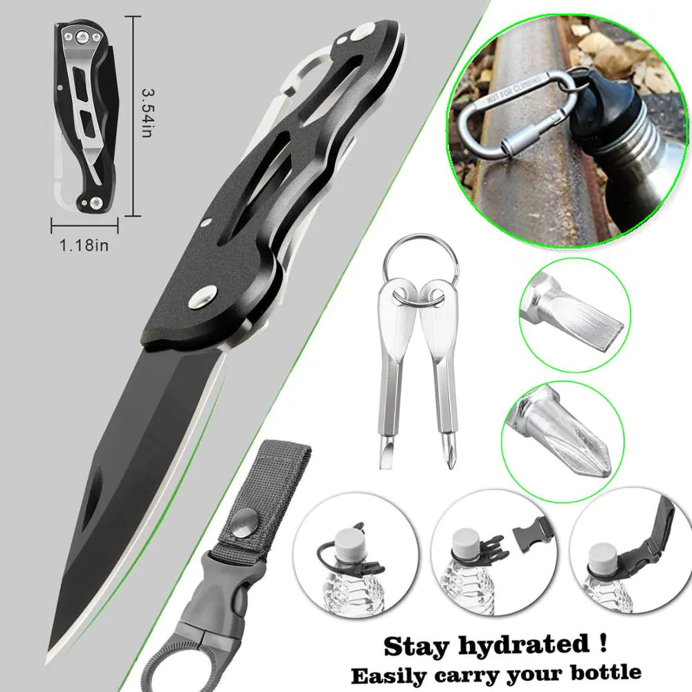 18-in-1 Outdoor Survival Gear Kit for Camping Trips